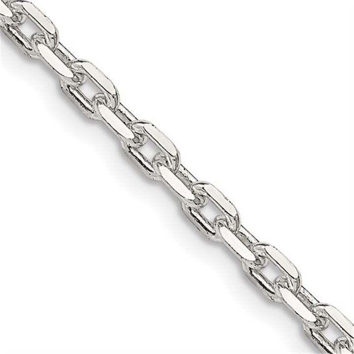 Sterling Silver Beveled Oval Cable Chain – 3.25mm, 20"