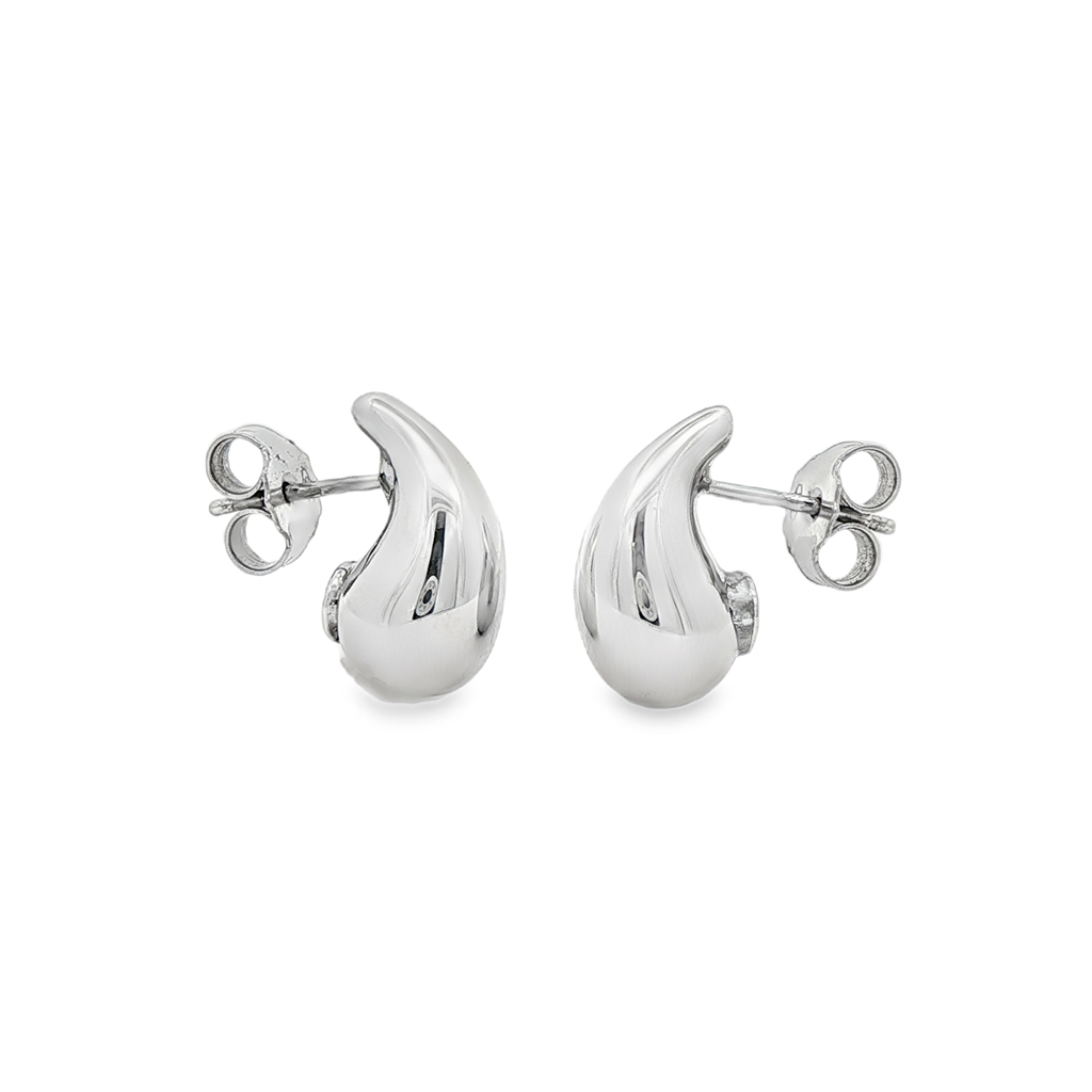 14K White Gold Small Teardrop Earrings – 2g