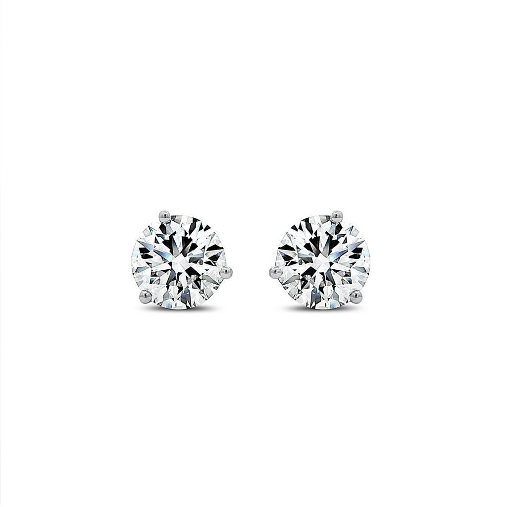 14K White Gold Lab Diamond Stud Earrings – 5.06ctw.