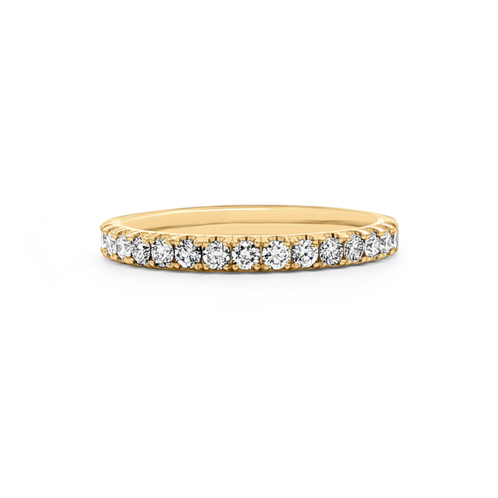 14K Yellow Gold 2.2mm Natural Diamond Half Eternity Band (RN-148) – 0.38ctw