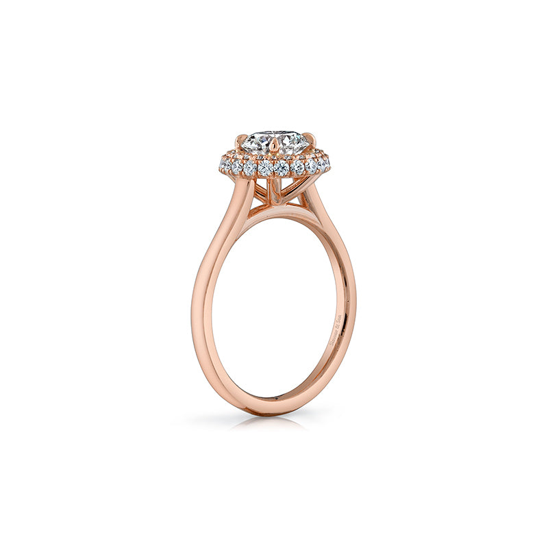 14k Rose Gold - Diamond Infinity Halo Engagement Ring Setting