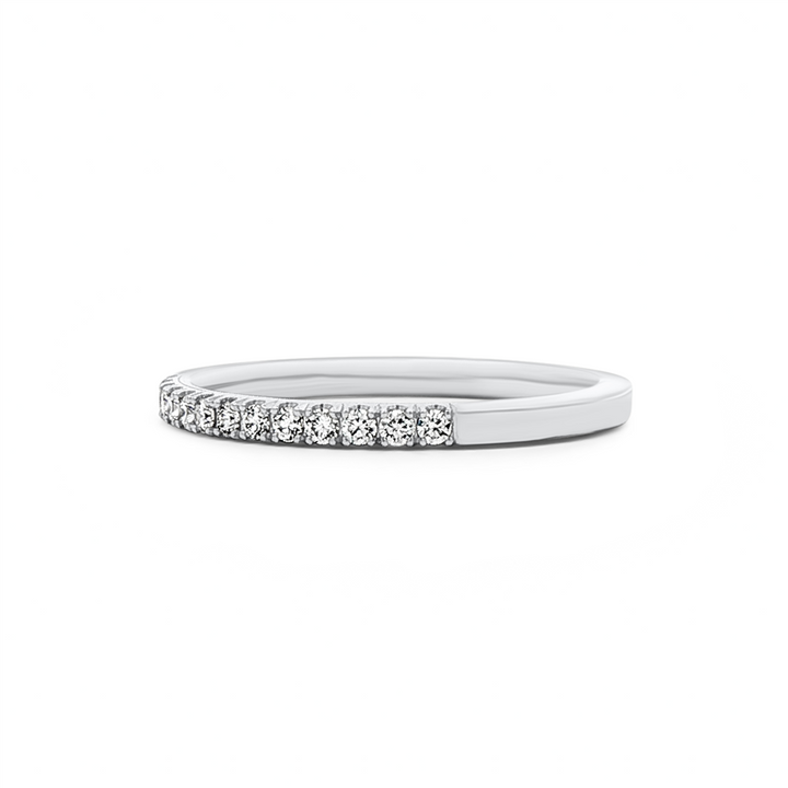 14K White Gold Natural Diamond Half Eternity Band – 1.8mm, Size 6.5, approx. 0.26 CTW, 1.7g