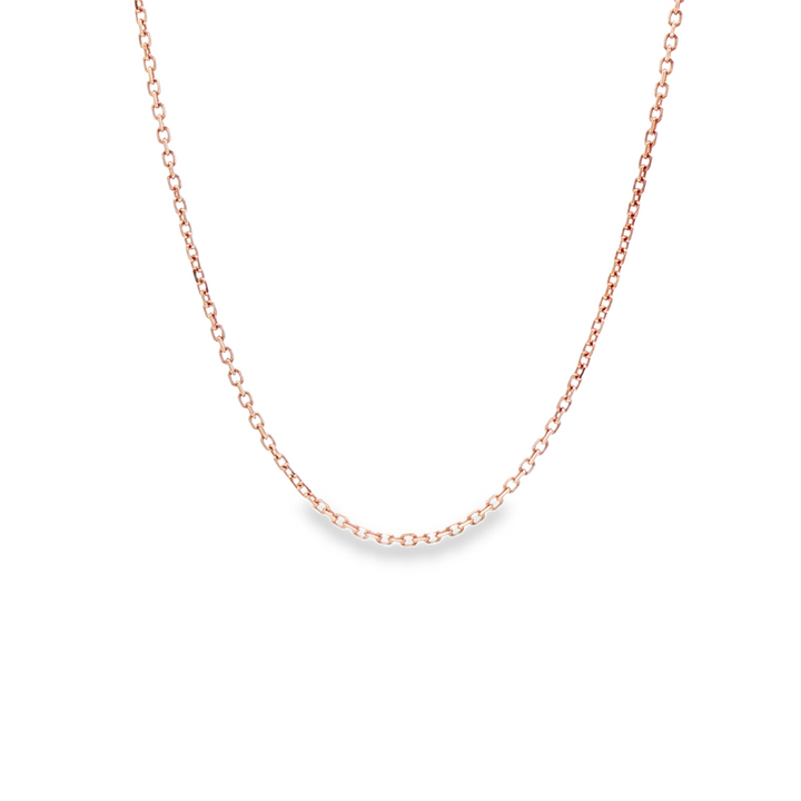14K Rose Gold 1.2mm Diamond-Cut Rolo Chain - 18"