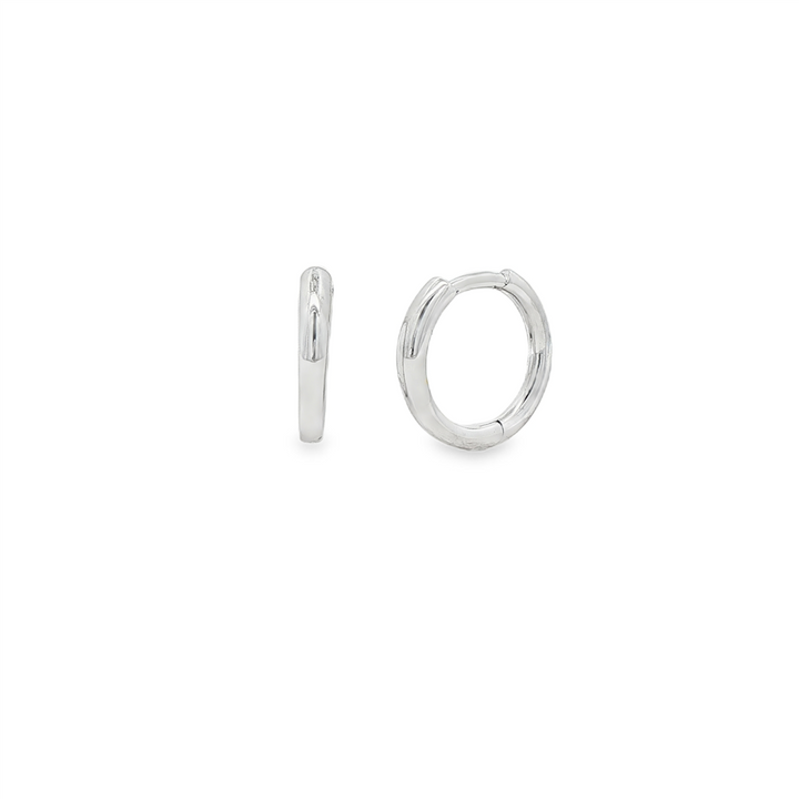 14K White Gold Huggie Earrings 2x8mm – 1.5g