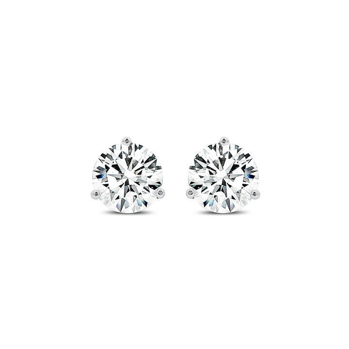 14K White Gold Lab Diamond Martini Stud Earrings – 6.05ctw D/VVS (IGI Certified)