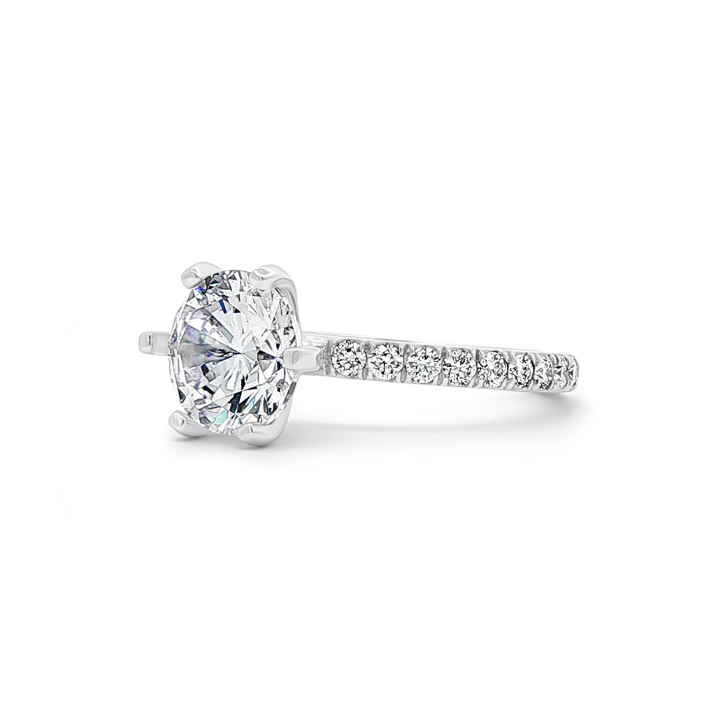 14K White Gold Lab Grown Diamond Semi-Mount Engagement Ring