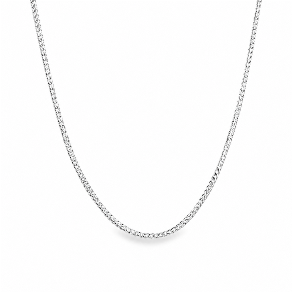 14K White Gold 1.2mm Franco Chain - 22"