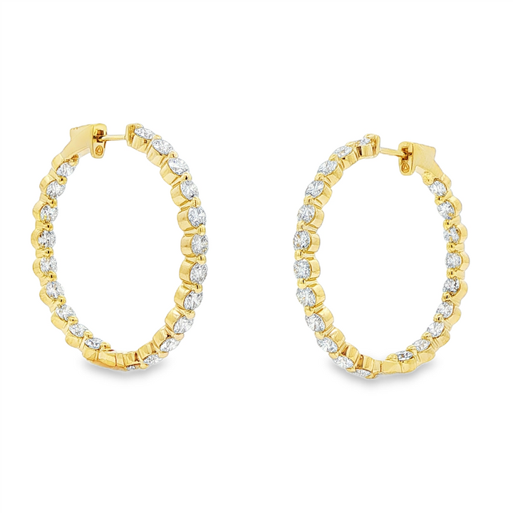 14K Yellow Gold Inside-Out Lab Diamond Hoop Earrings – 5.47ctw.
