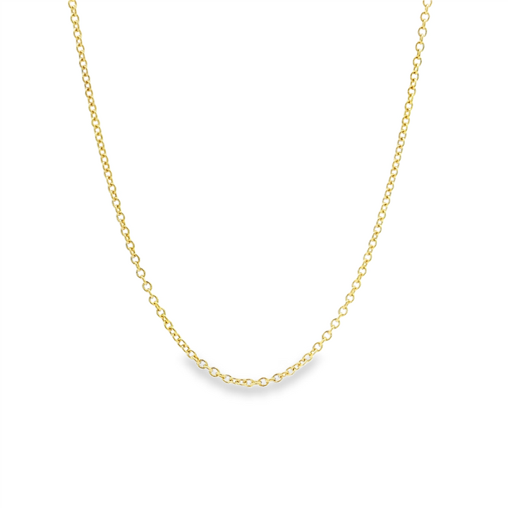 18K Yellow Gold Adjustable Rolo Chain 1.65mm, 16–18", 3.3g