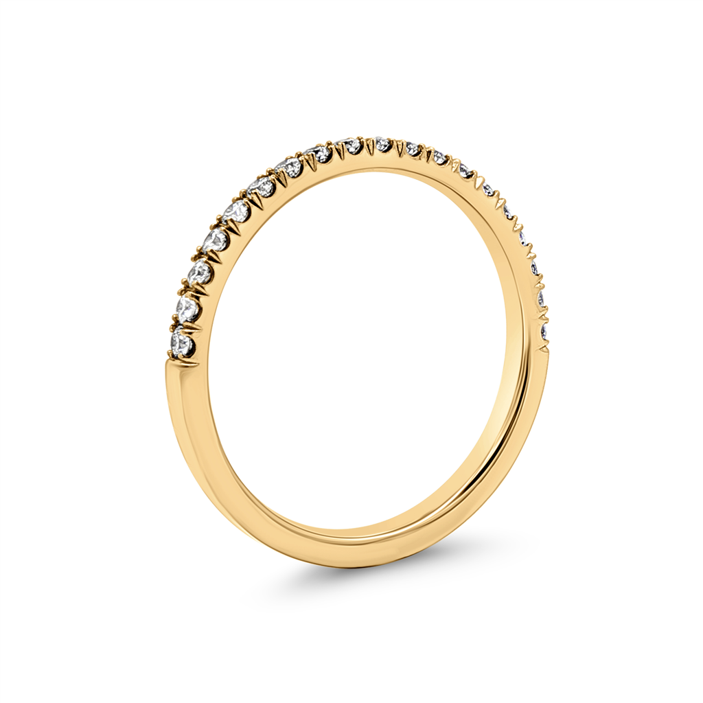 14K Yellow Gold Natural Diamond Half Eternity Band – 1.9mm, Size 6.5, approx. 0.27 CTW, 1.9g