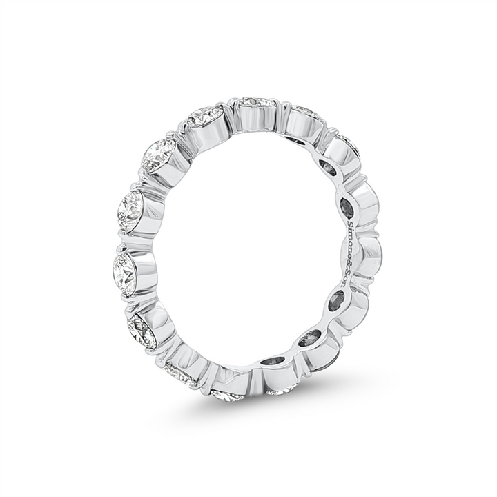 14K White Gold Lab-Grown Diamond Bubble Band – Size 6.5