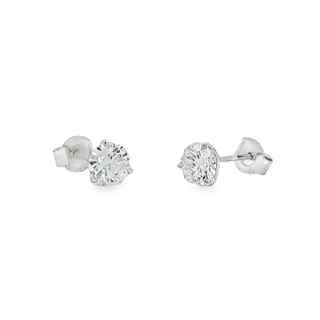 14K White Gold Lab Grown Diamond Stud Earrings – 1.59ctw.