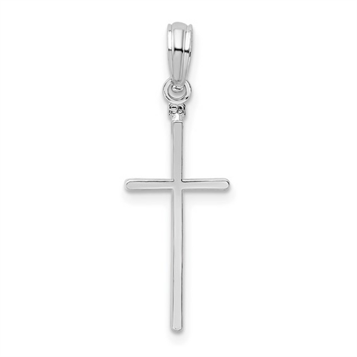 Sterling Silver Polished Thin Cross Pendant – 21.3 × 9.5mm