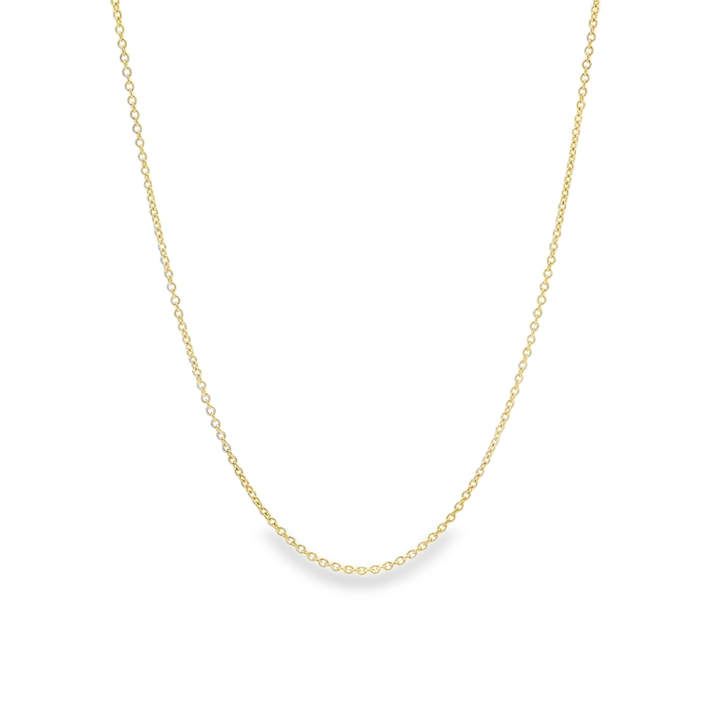14K Yellow Gold Polished Rolo Chain 1mm Wide 16"