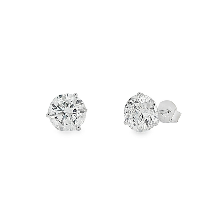 14K White Gold Lab Grown Diamond Stud Earrings – 4.09ctw.
