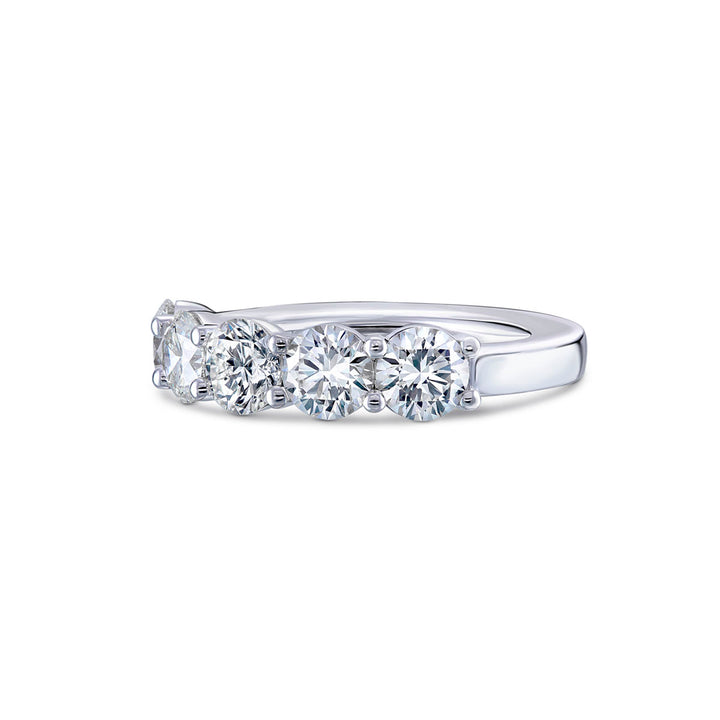 18k White Gold - 5 Stone Diamond Wedding Band 2.09ctw