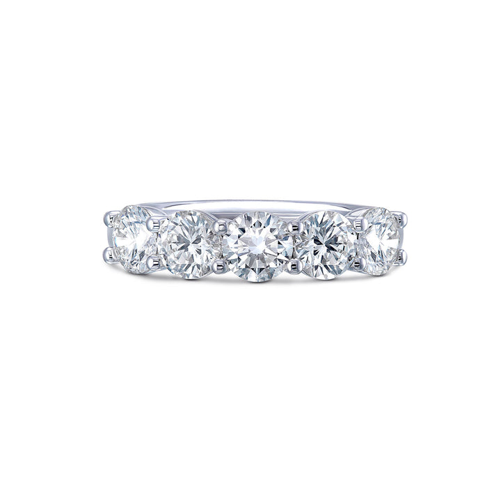 18k White Gold - 5 Stone Diamond Wedding Band 2.09ctw