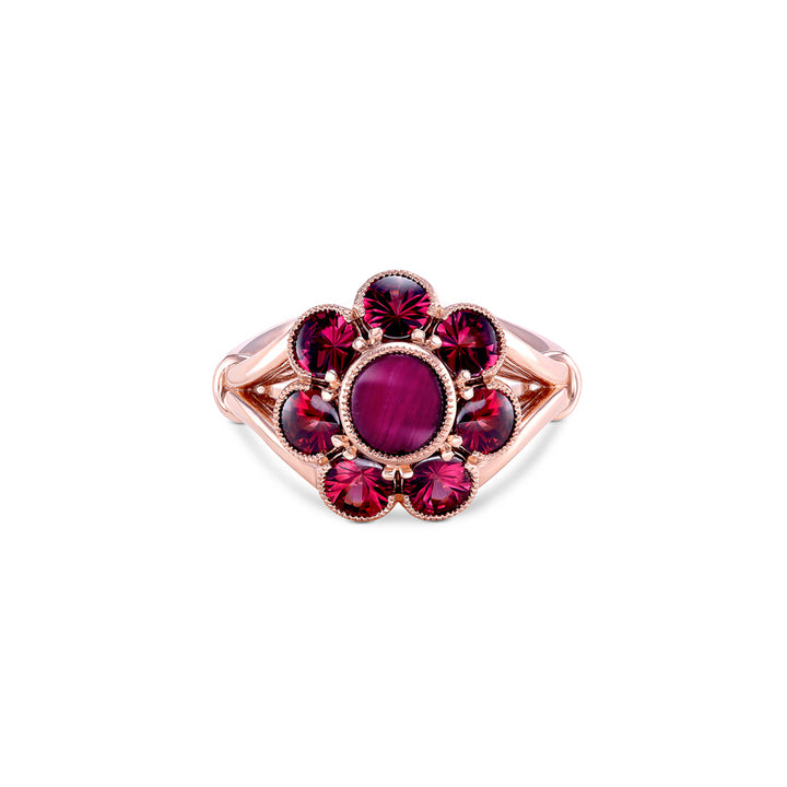 14k Rose Gold - Star Ruby & Garnet Ring