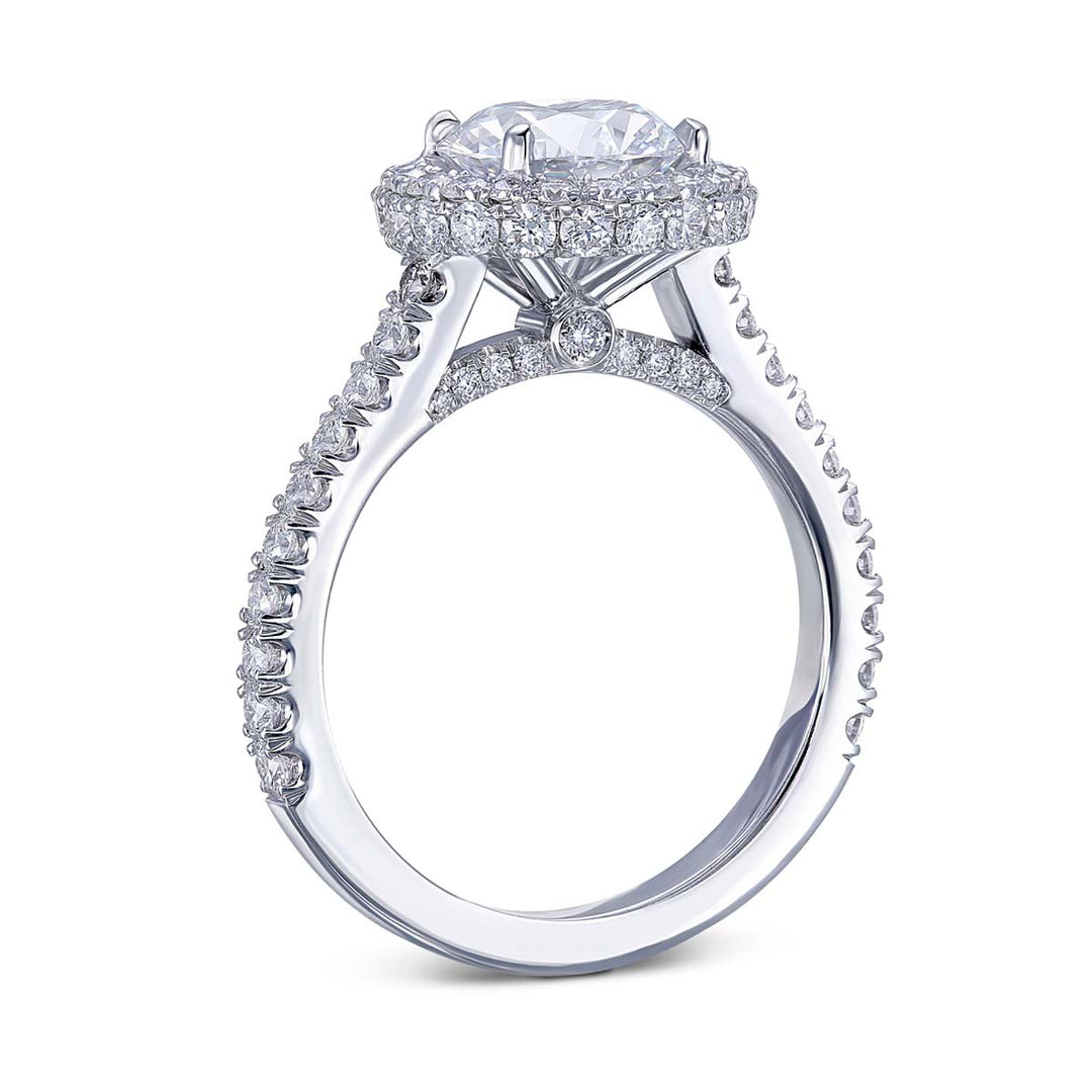 14k White Gold - Infinity Halo Diamond Engagement Ring Setting