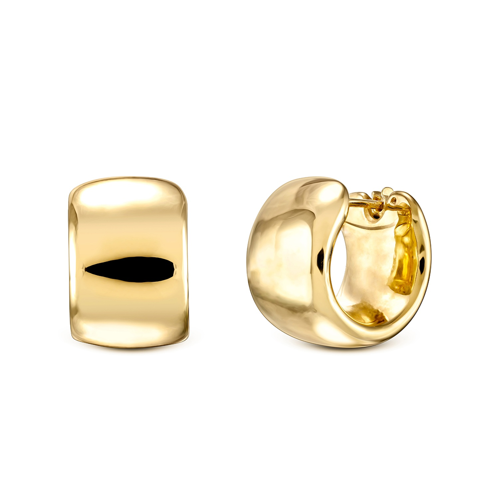 14K Yellow Gold Electroform Huggie