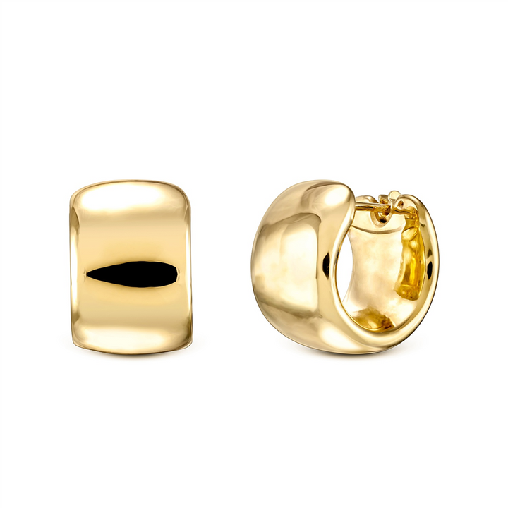 14K Yellow Gold Electroform Huggie