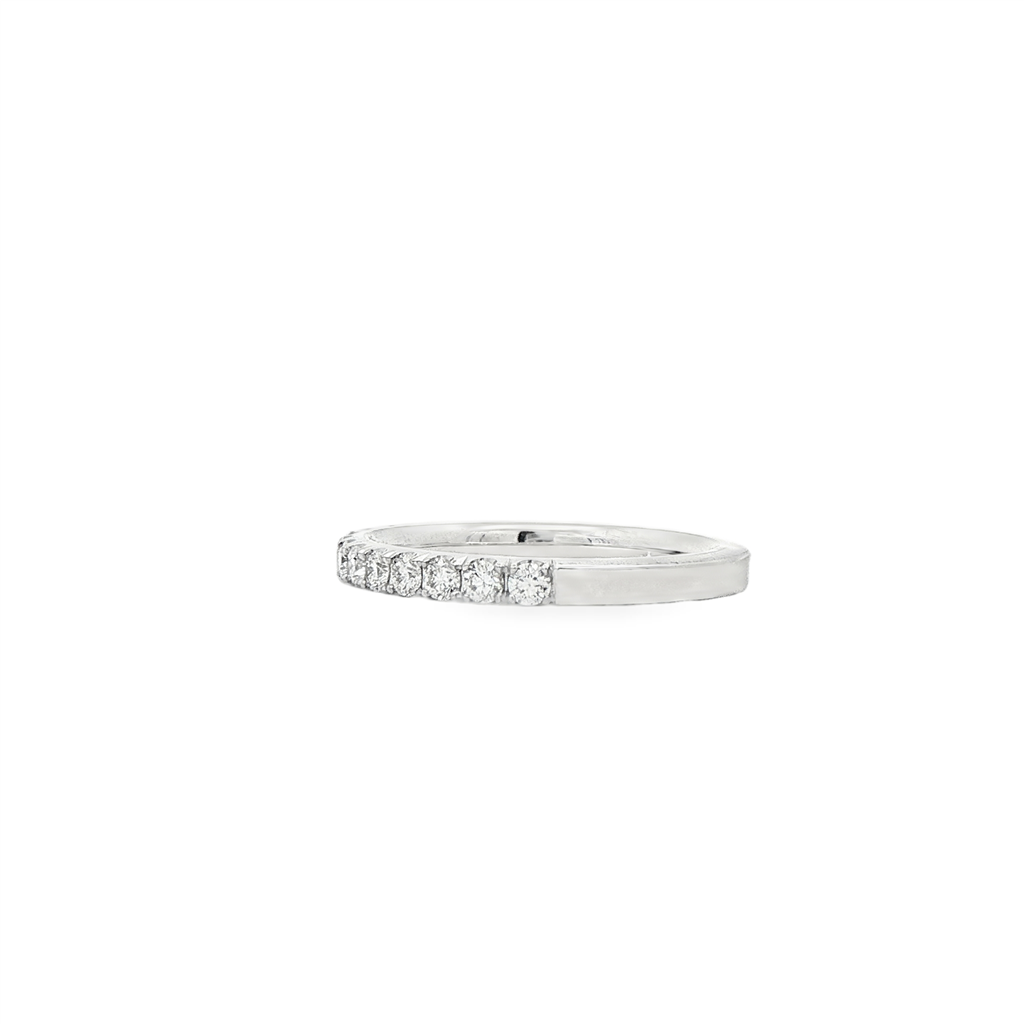 14K White Gold 2.3mm Natural Diamond Half Eternity Band (RN-150) – 0.45ctw