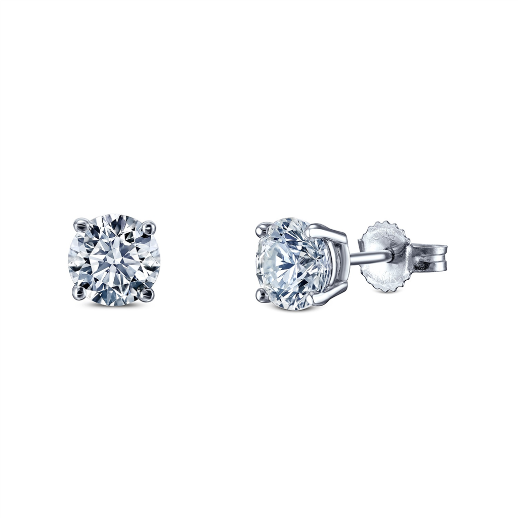 14K White Gold Diamond Studs - 1.06ctw.