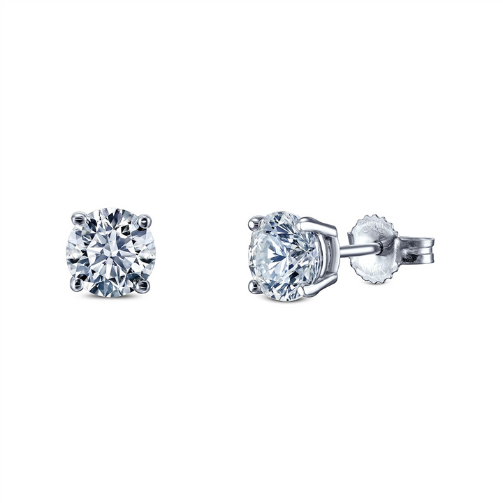 14K White Gold Natural Diamond Studs - 1.20ctw.