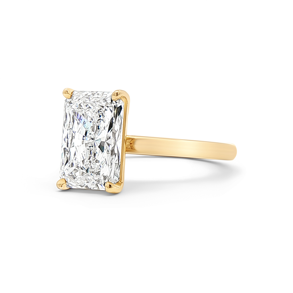 14K Yellow Gold Semi-Mount Engagement Ring (Radiant)