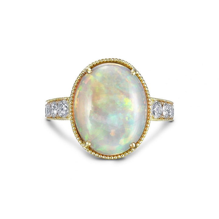 14k Yellow Gold - 4.83ct Wello Opal Diamond Ring