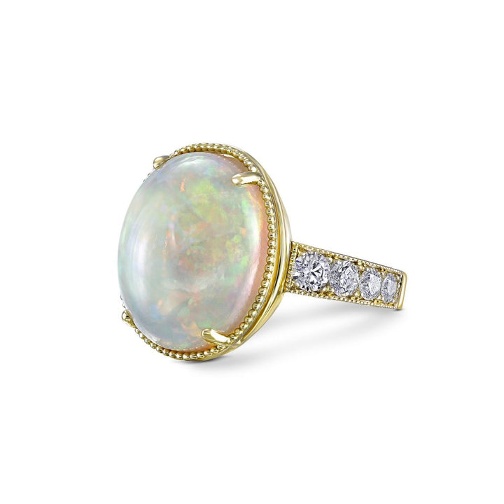 14k Yellow Gold - 4.83ct Wello Opal Diamond Ring