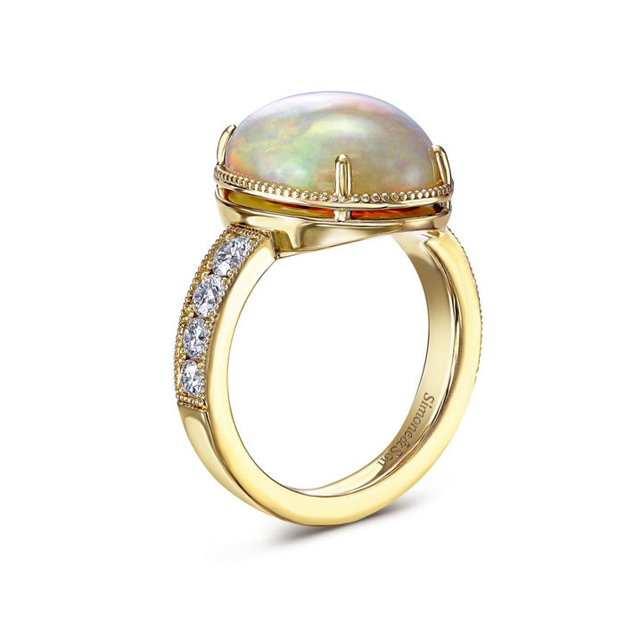 14k Yellow Gold - 4.83ct Wello Opal Diamond Ring