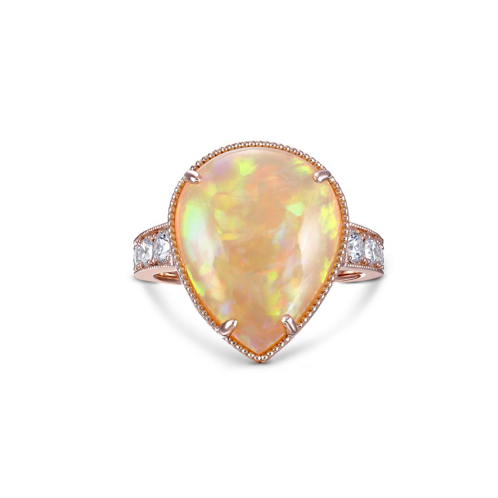 14k Rose Gold - 5.14ct Wello Opal Diamond Ring