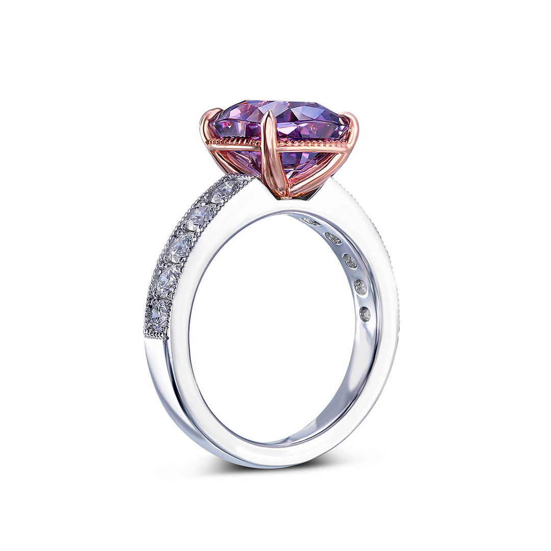 Platinum & 14k Rose Gold Diamond Ring - Featuring a 4.28ctw Lavender Spinel