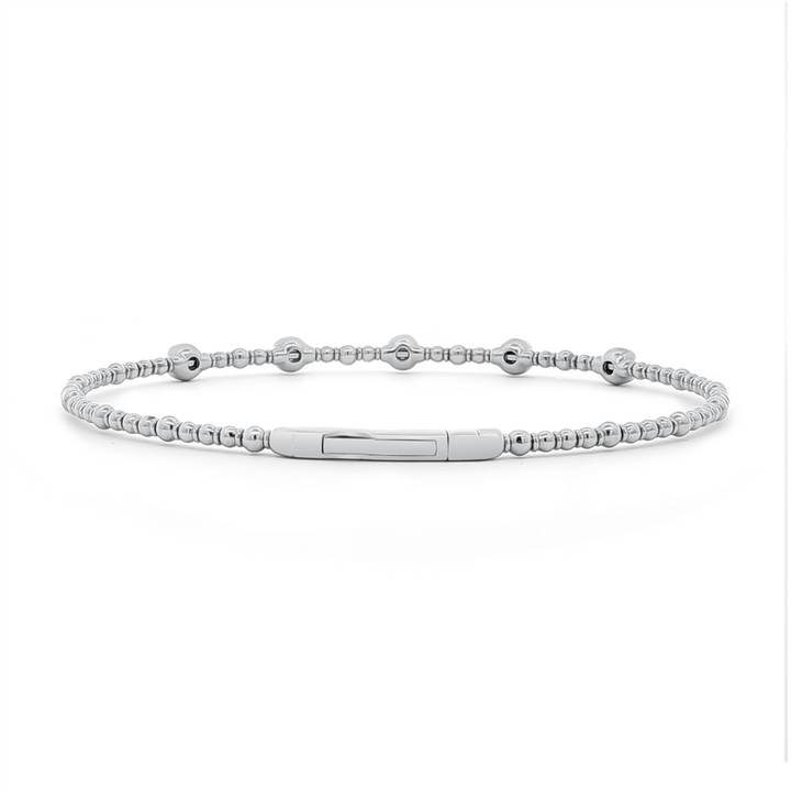 14K White Gold 5 Diamond Flexi Bangle 0.35ctw.