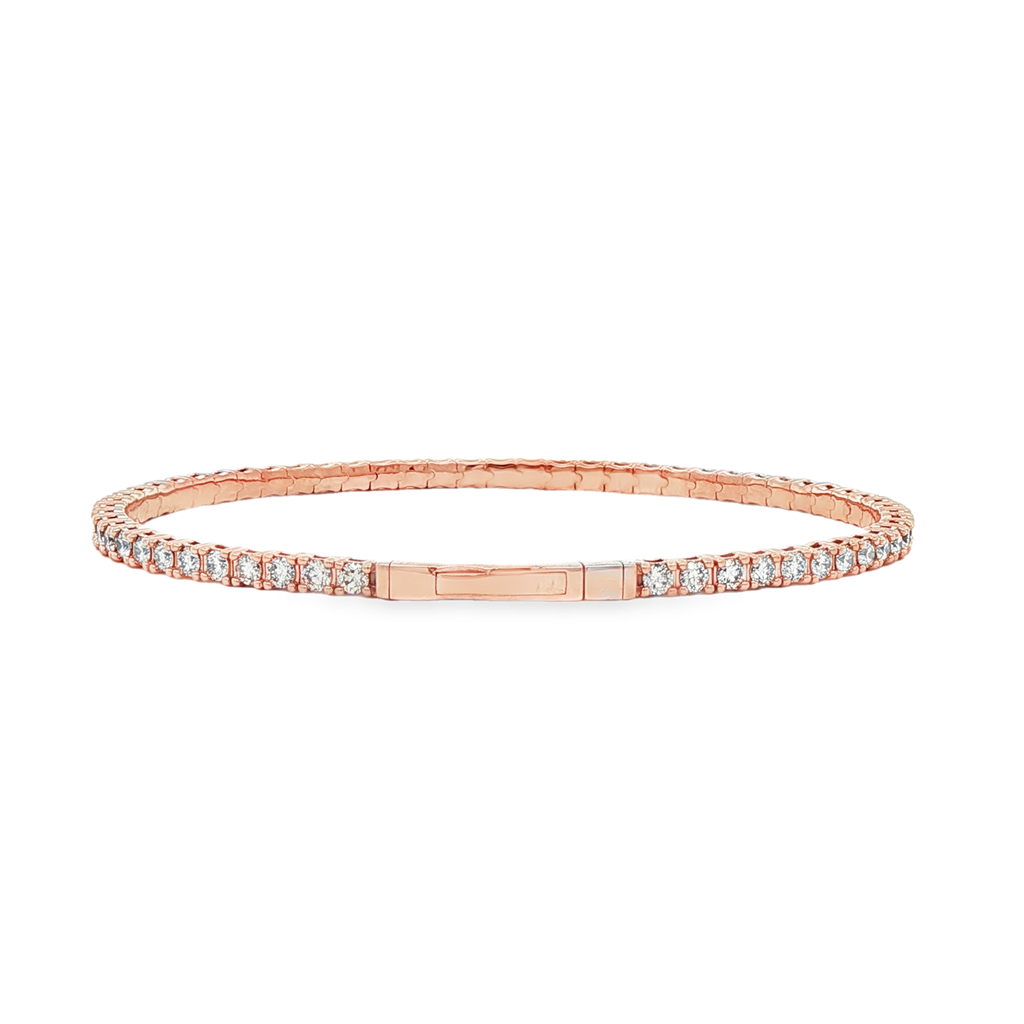 14K Rose Gold Natural Diamond Flexi Bangle – 2.60ctw.