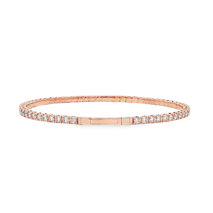 14K Rose Gold Natural Diamond Flexi Bangle – 2.60ctw.