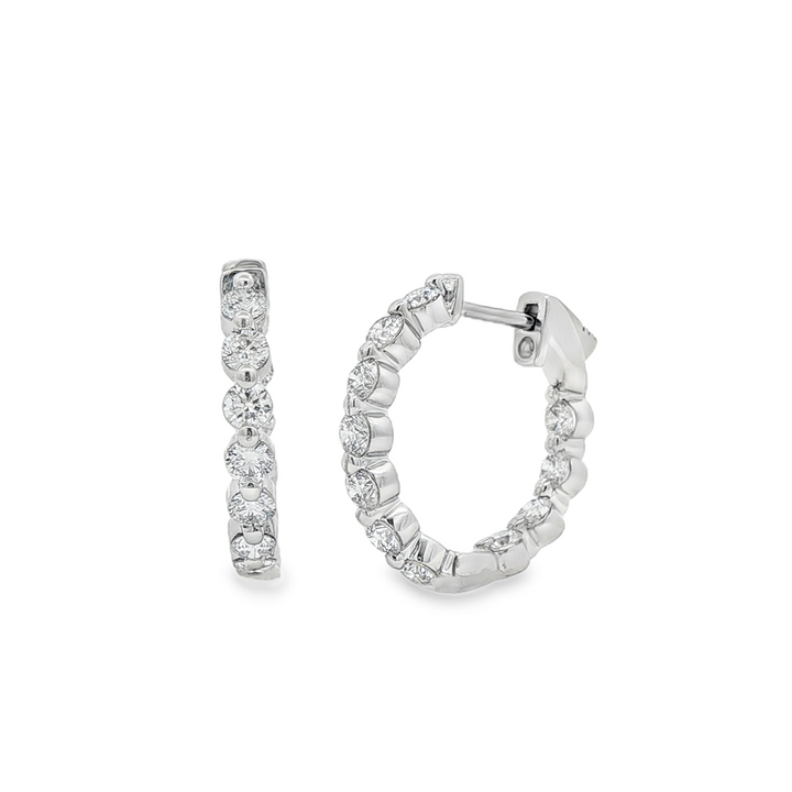 14K White Gold Lab Grown Diamond Inside Out Hoop Earrings – 1.95ctw.