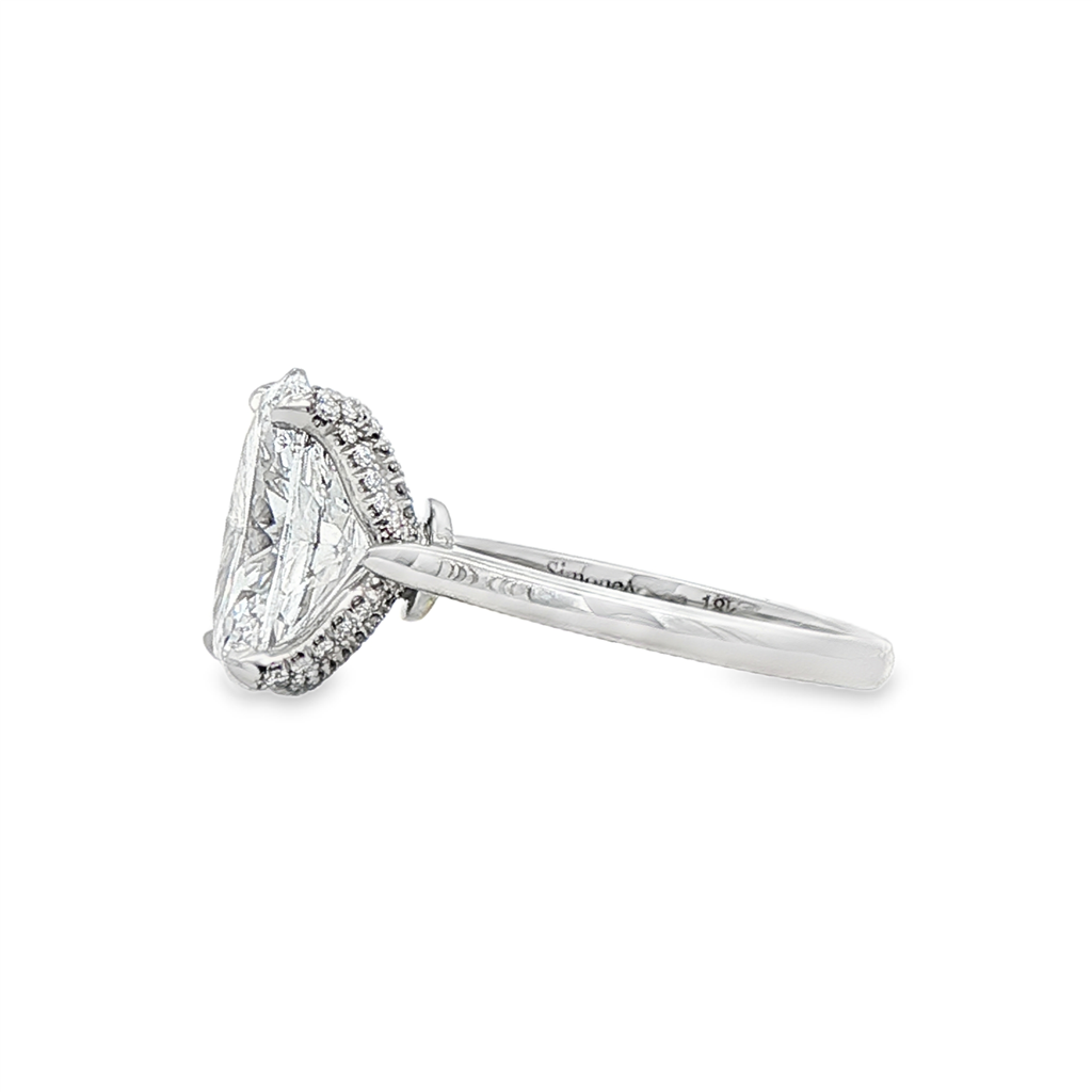 18K White Gold Diamond Leaf Prong Semi-Mount Engagement Ring – 0.21ctw.