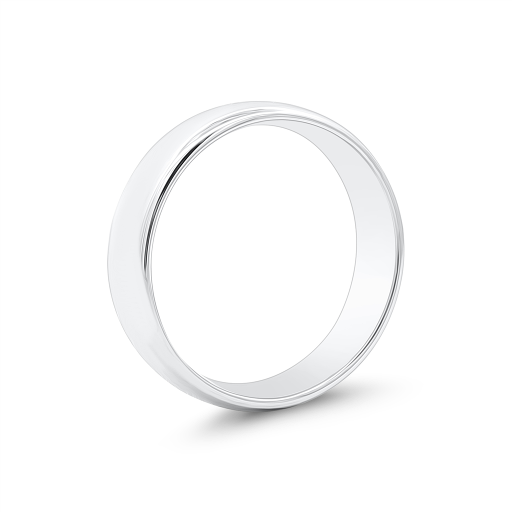 14K White Gold Euro Comfort Fit Men's Band – Size 7