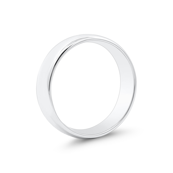 14K White Gold Euro Comfort Fit Men's Band – Size 7