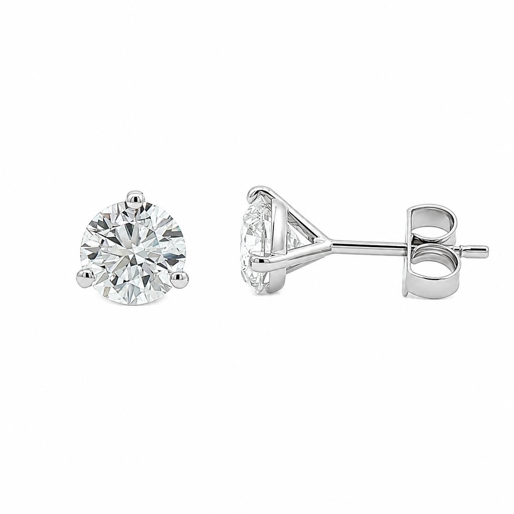 14K White Gold 1.53ctw Lab Grown Diamond Martini Stud Earrings