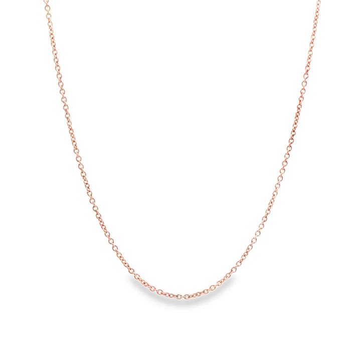 14K Rose Gold 1.2mm Adjustable Slider Rolo Chain - 20"