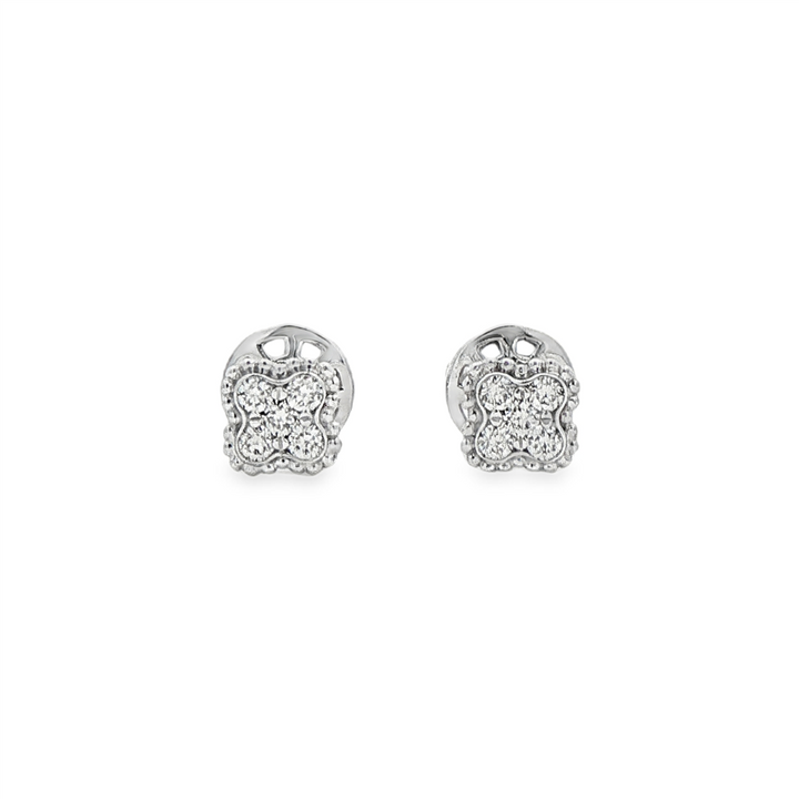 14K White Gold Motif Diamond Stud Earrings – 0.22ctw

.