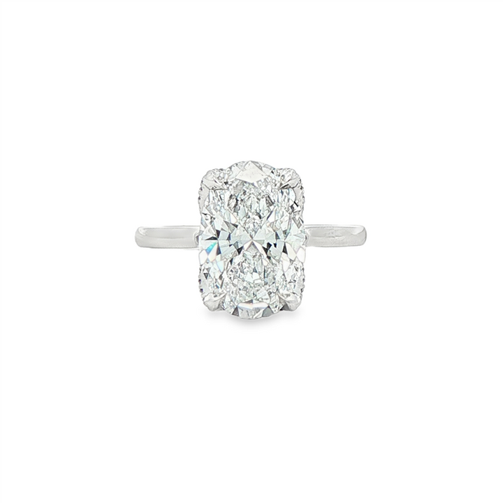 18K White Gold Diamond Leaf Prong Semi-Mount Engagement Ring – 0.21ctw.