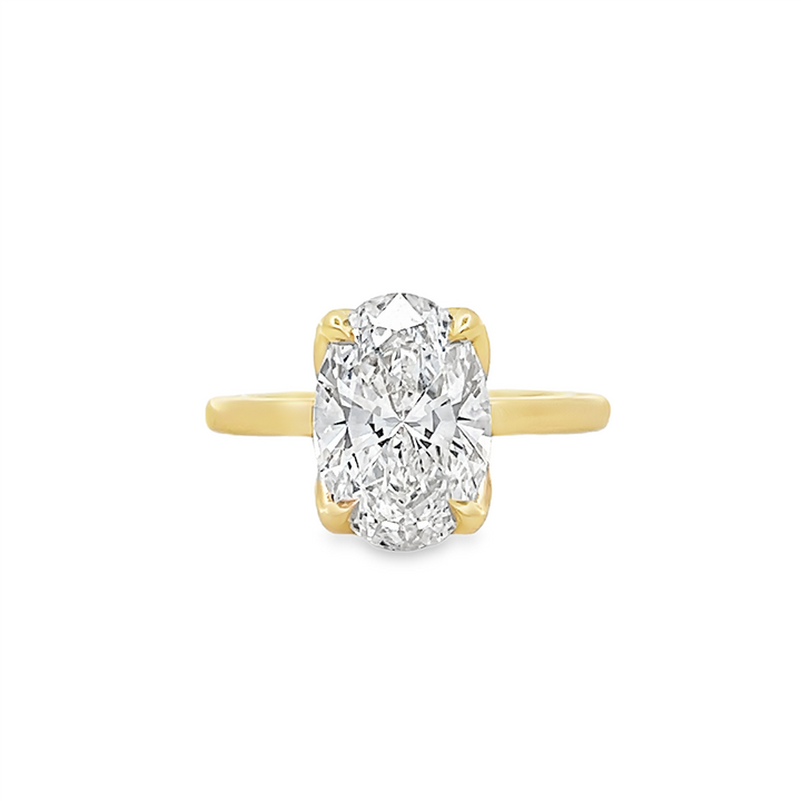 14K Yellow Gold Tulip Solitaire Engagement Ring, Size 6.5