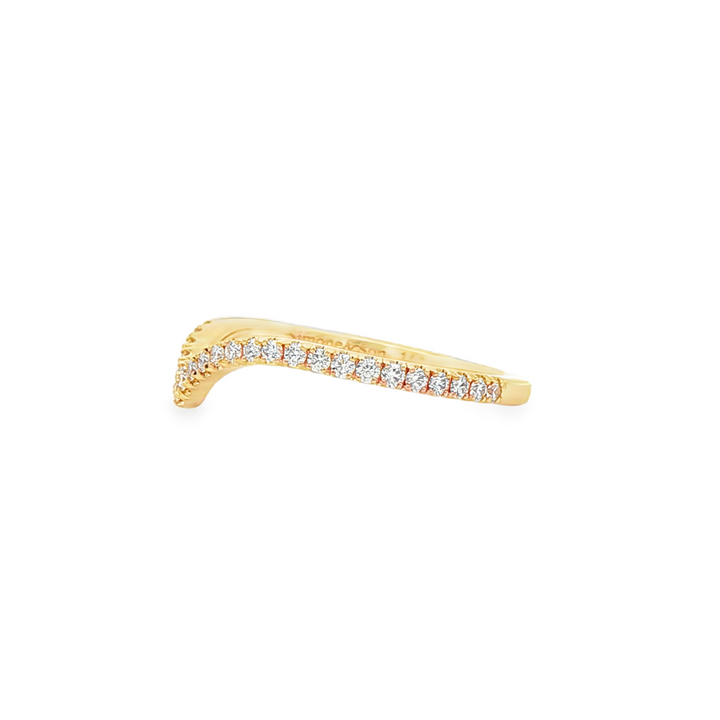 14K Yellow Gold Natural Diamond Chevron Wedding Band – 0.26ctw.