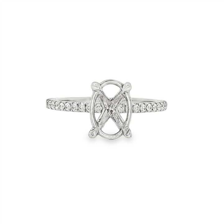 14K White Gold Natural Diamond Semi-Mount Engagement Ring – 0.17ctw.