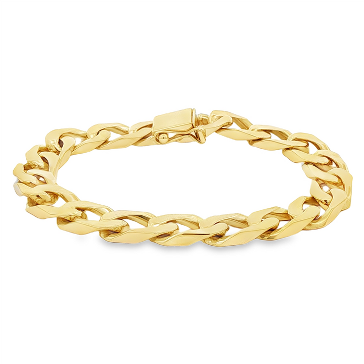 14K Yellow Gold Estate Oval Link Bracelet – 10 x 18 x 3mm, 8.5", 53.9g