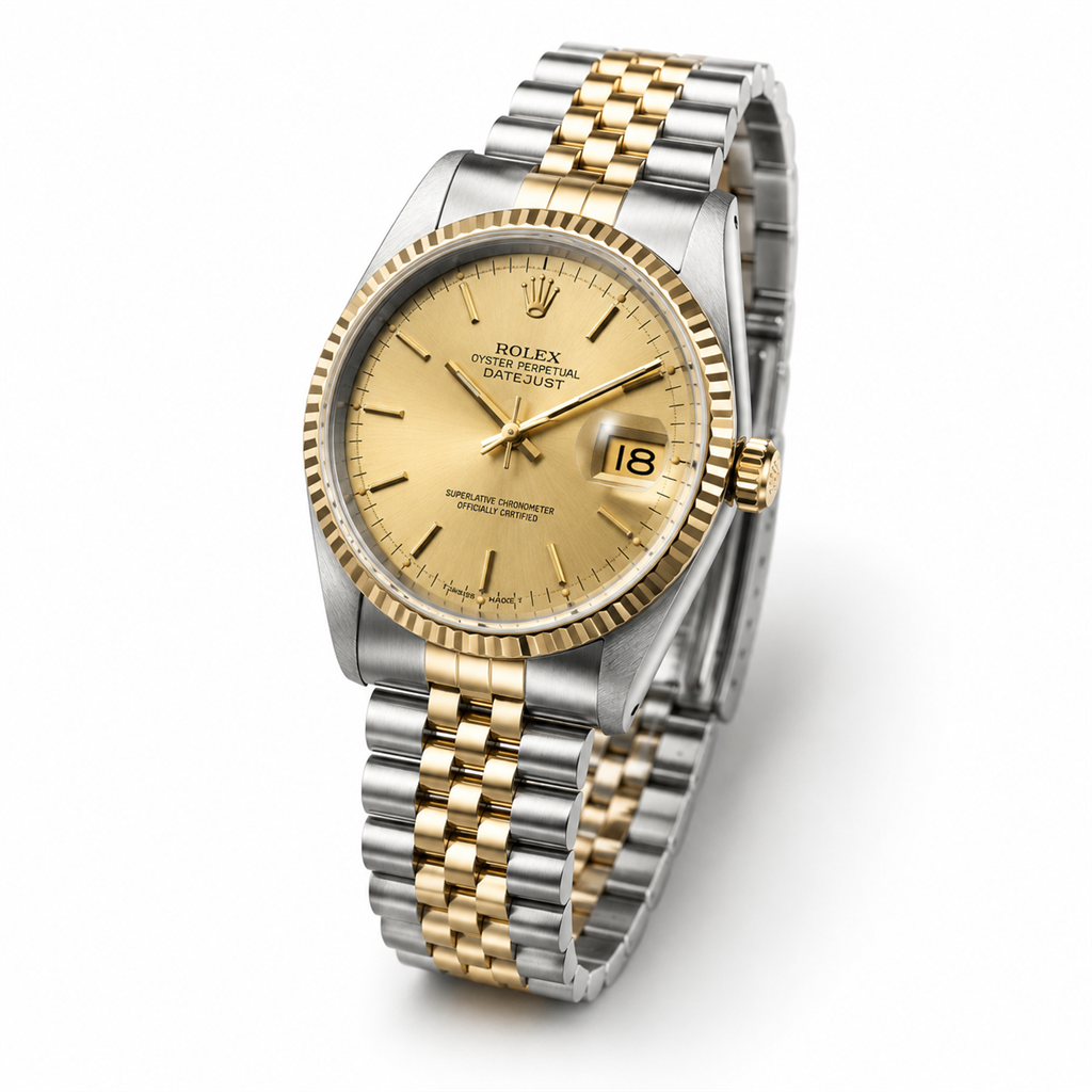 Rolex Datejust 36mm Automatic Men's Two-Tone 18K Yellow Gold & Stainless Steel Watch 16233 Champagne Dial